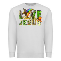 Dove Grey Love like Jesus Premium Sweatshirt - CowGirlArtShop