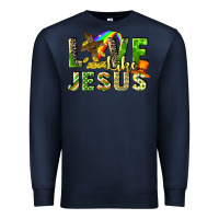 Navy Love like Jesus Premium Sweatshirt - CowGirlArtShop