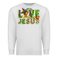 Oatmeal Heather Love like Jesus Premium Sweatshirt - CowGirlArtShop