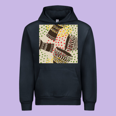African Drum Seamless Pattern Urban Hoodie Designed By Bundleandbundleshop