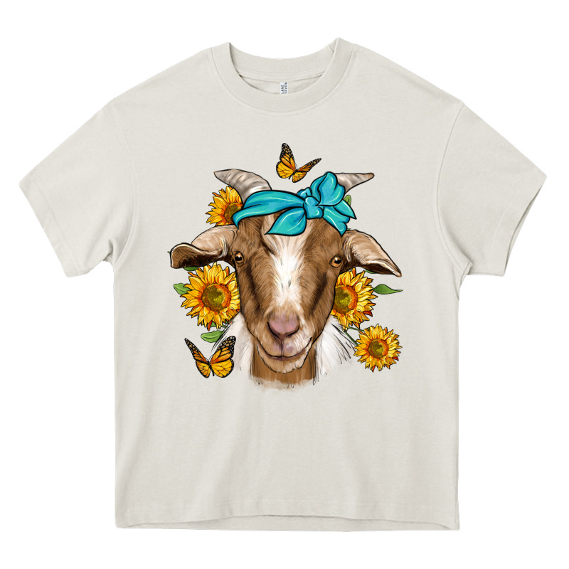 Sunflower Bandana Goat Heavy Core Tee by Jasminsmagicworld | Teevron