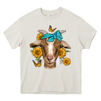 Cream sunflower bandana goat Heavy Core Tee - Jasminsmagicworld