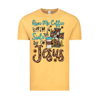 Vintage Mustard give me coffee with a side of jesus Vintage Tee - JahusDesignShop