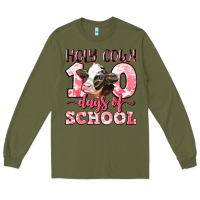 Army Green holy cow 100 days of school Long Sleeve Tee - LillyAllenDesigns