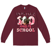 Burgundy holy cow 100 days of school Long Sleeve Tee - LillyAllenDesigns