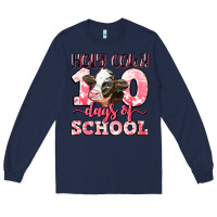 Navy holy cow 100 days of school Long Sleeve Tee - LillyAllenDesigns