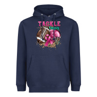Navy Tackle Cancer Heavyweight Hoodie - HowdyJamesFarm