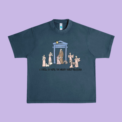A Thrill Of Hope Nativity Urban Heavy Tee Designed By Maliassmallbusiness