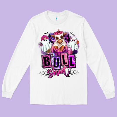 Bull Sheet Halloween Ghost Heifer Long Sleeve Tee Designed By Ranaportraitstore