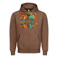 Chestnut Blessed pumpkin Zipper Hoodie - NancyCooperArtShop