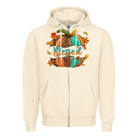 Sandshell Blessed pumpkin Zipper Hoodie - NancyCooperArtShop
