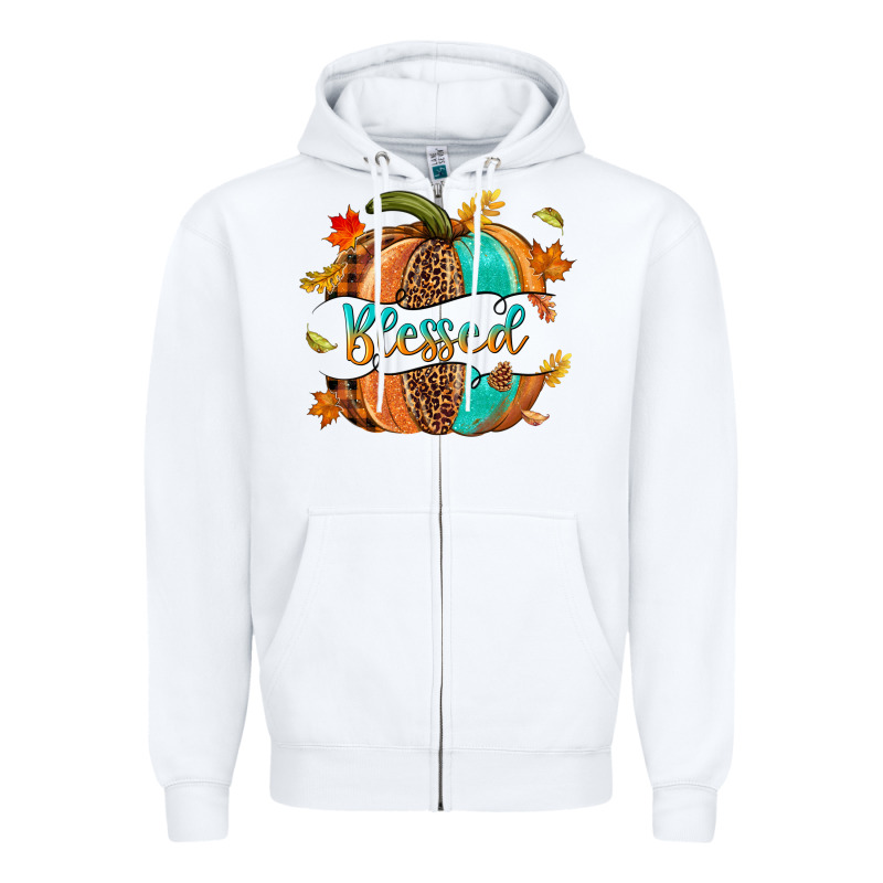 Blessed Pumpkin Zipper Hoodie by NancyCooperArtShop | Teevron