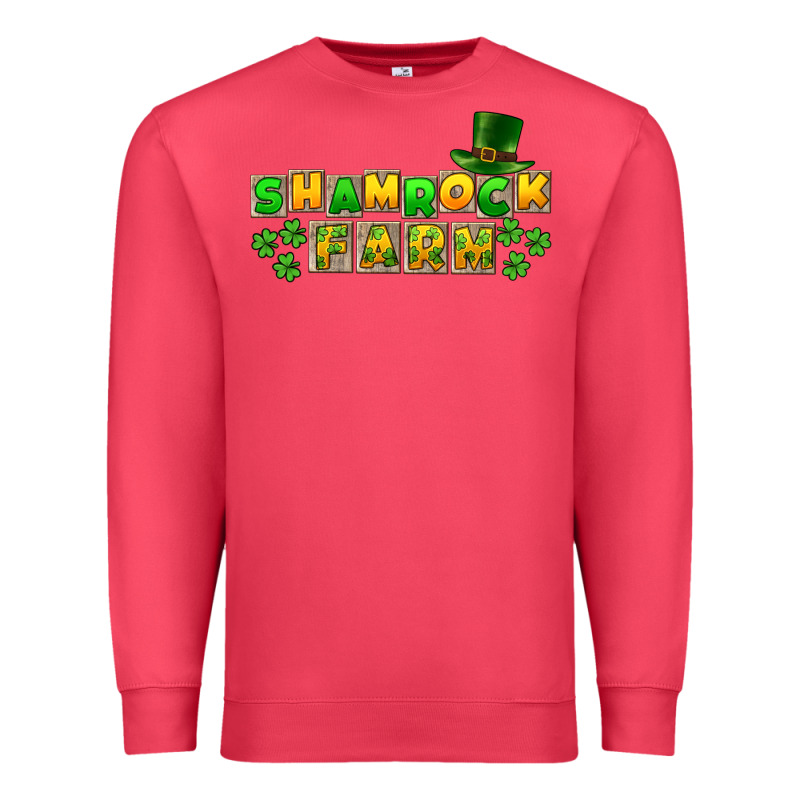 St. Patrick's Shamrock Farm Premium Sweatshirt by CowGirlArtShop | Teevron