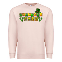 Pale Pink St. Patrick's Shamrock farm Premium Sweatshirt - CowGirlArtShop