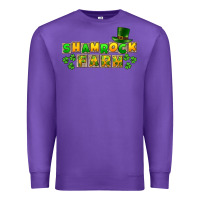 Purple St. Patrick's Shamrock farm Premium Sweatshirt - CowGirlArtShop