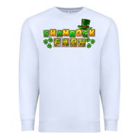 White St. Patrick's Shamrock farm Premium Sweatshirt - CowGirlArtShop