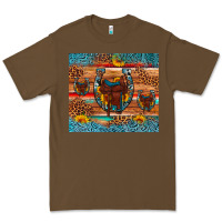 Cacao saddle horseshoe leopard sunflower Premium Tee - Artiststas