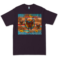 Plum saddle horseshoe leopard sunflower Premium Tee - Artiststas