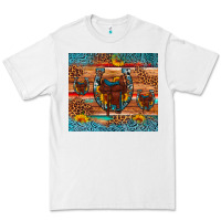 White saddle horseshoe leopard sunflower Premium Tee - Artiststas