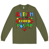 Army Green autism is my superpower Long Sleeve Tee - LillyAllenDesigns