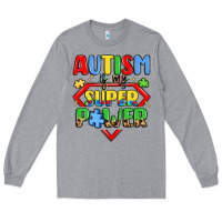 Heather Grey autism is my superpower Long Sleeve Tee - LillyAllenDesigns