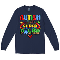 Navy autism is my superpower Long Sleeve Tee - LillyAllenDesigns