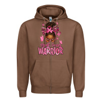 Chestnut brest cancer warrior afro messy bun Zipper Hoodie - texasbilliewilder