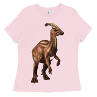 Bubblegum Pink parasaurolophus Ladies Tee - Artiststas