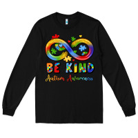 Black be kind autism awareness infinity symbol Long Sleeve Tee - LillyAllenDesigns