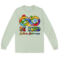 Matcha be kind autism awareness infinity symbol Long Sleeve Tee - LillyAllenDesigns
