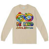Mushroom be kind autism awareness infinity symbol Long Sleeve Tee - LillyAllenDesigns