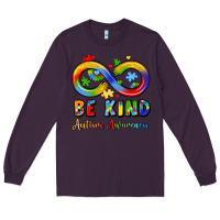 Plum be kind autism awareness infinity symbol Long Sleeve Tee - LillyAllenDesigns