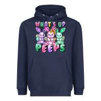 Navy What's up peeps Easter bunnies Easter Day Heavyweight Hoodie - CowGirlArtShop