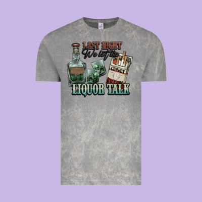 Last Night We Let The Liquor Talk Cowboy Western C Vintage Tee Designed By Nancycooperartshop