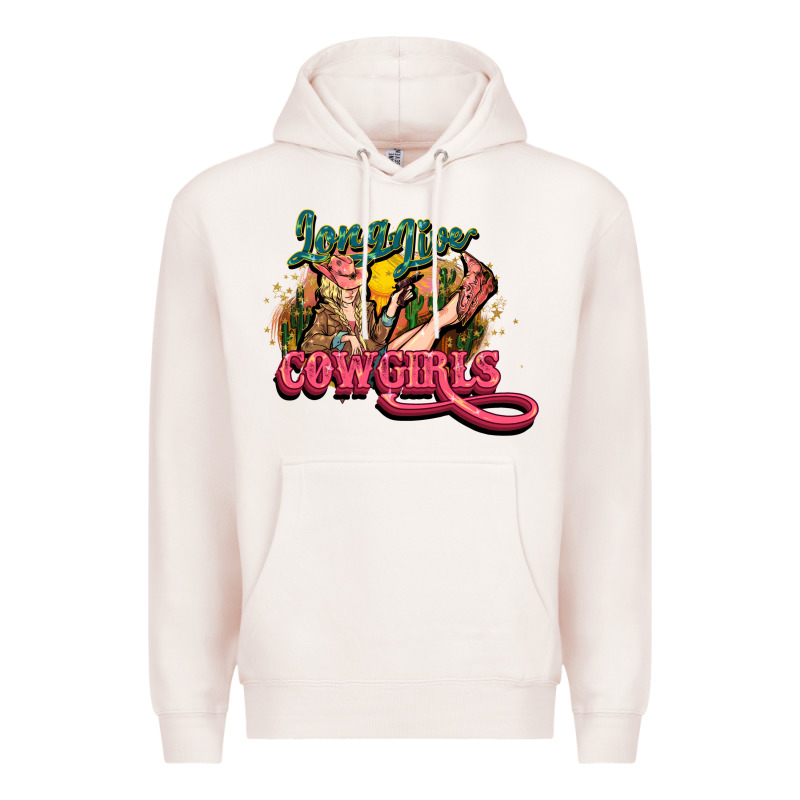 Long Life Cowgirls Premium Hoodie by HowdyJamesFarm | Teevron