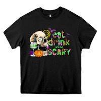 Black eat drınk and be scary Heavy Core Tee - AdoDesignShop