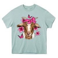 Arona pink floral bandana goat Heavy Core Tee - Jasminsmagicworld