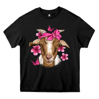Black pink floral bandana goat Heavy Core Tee - Jasminsmagicworld