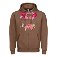 Chestnut Personalized Breast Cancer ribbon Zipper Hoodie - NancyCooperArtShop