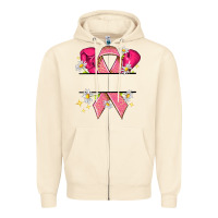 Sandshell Personalized Breast Cancer ribbon Zipper Hoodie - NancyCooperArtShop