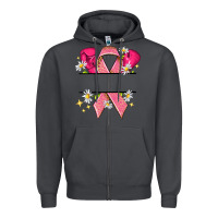 Smoke Personalized Breast Cancer ribbon Zipper Hoodie - NancyCooperArtShop