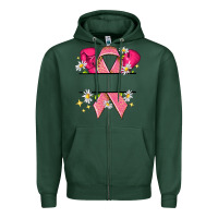 Sports Green Personalized Breast Cancer ribbon Zipper Hoodie - NancyCooperArtShop