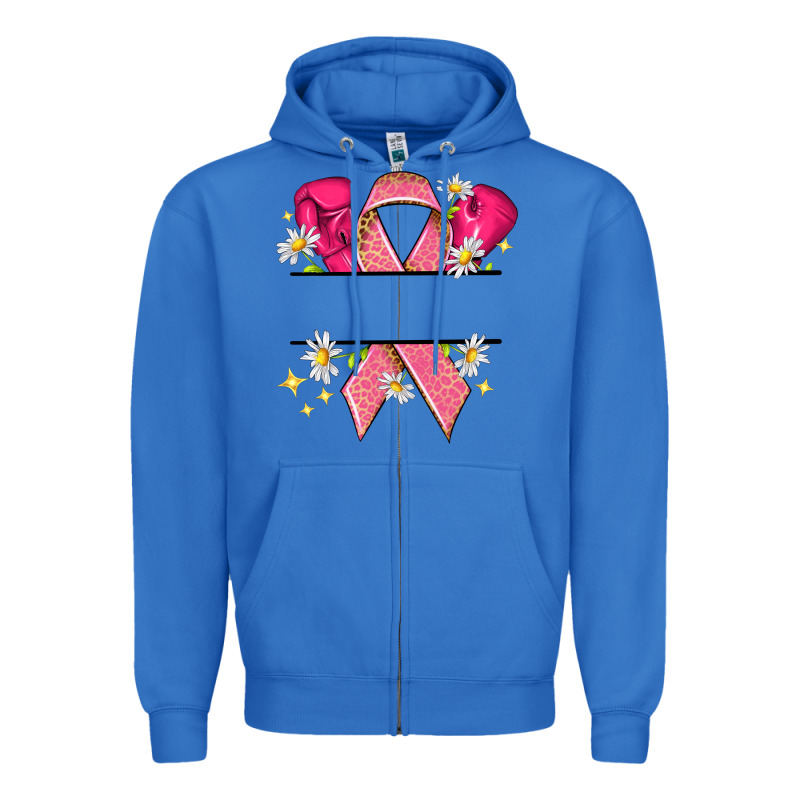 Personalized Breast Cancer Ribbon Zipper Hoodie by NancyCooperArtShop | Teevron