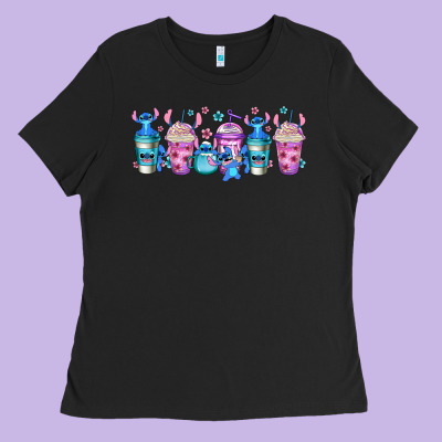 Stitch Coffee Cups Libbey Glass Ladies Tee Designed By Jasminsmagicworld