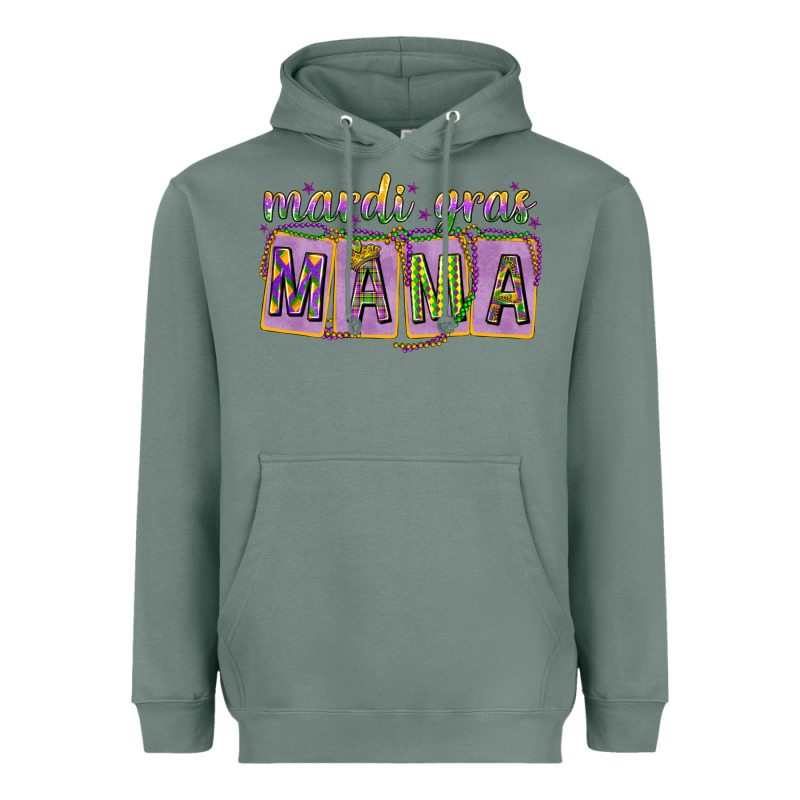 Mardi Gras Mama With Beads Heavyweight Hoodie by HowdyJamesFarm | Teevron