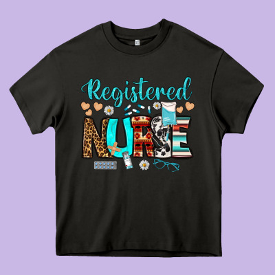 Registered Nurse Heavy Core Tee Designed By Bundleandbundleshop