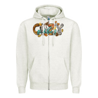 Oatmeal Heather Cozy vibes Zipper Hoodie - NancyCooperArtShop