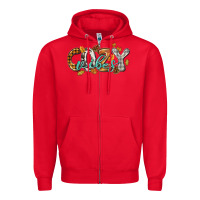 Red Cozy vibes Zipper Hoodie - NancyCooperArtShop