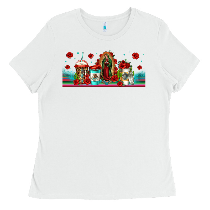 Lady Of Guadalupe Coffee Cups Libbey Glass Ladies Tee by Jasminsmagicworld | Teevron