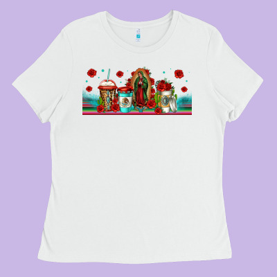 Lady Of Guadalupe Coffee Cups Libbey Glass Ladies Tee Designed By Jasminsmagicworld